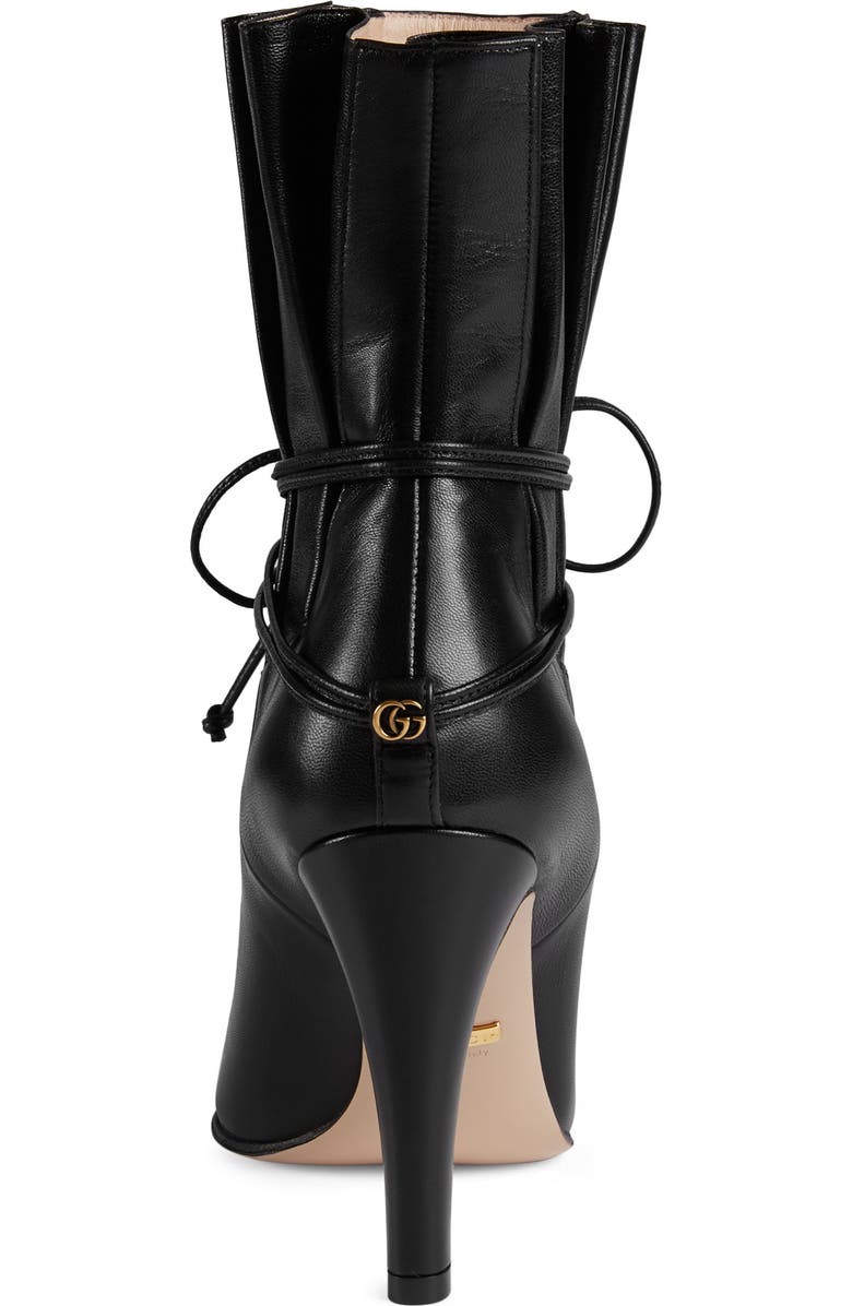 Gucci Indya Pleated Bow Tie Bootie, Alternate, color,