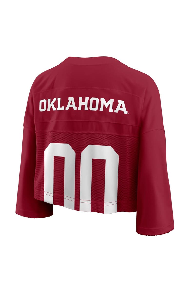 Jordan Brand Women's Jordan Brand Crimson Oklahoma Sooners Cropped Mesh Dri-FIT Fashion Jersey, Alternate, color, Crimson