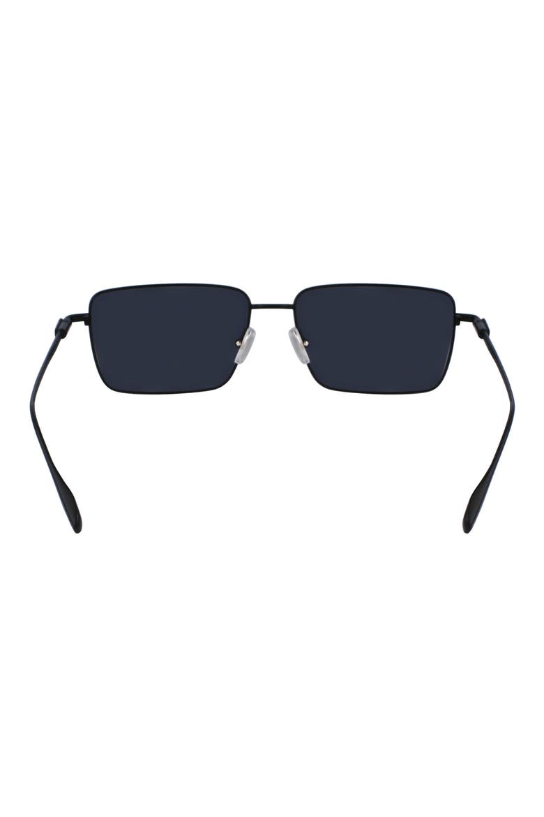 Gancini Evolution 57mm Rectangular Sunglasses, Alternate, color, MATTE BLACK