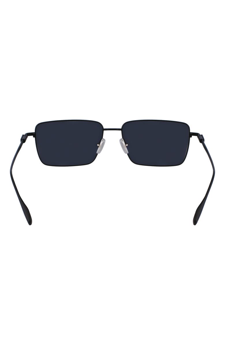 FERRAGAMO Gancini Evolution 57mm Rectangular Sunglasses, Alternate, color, Matte Black