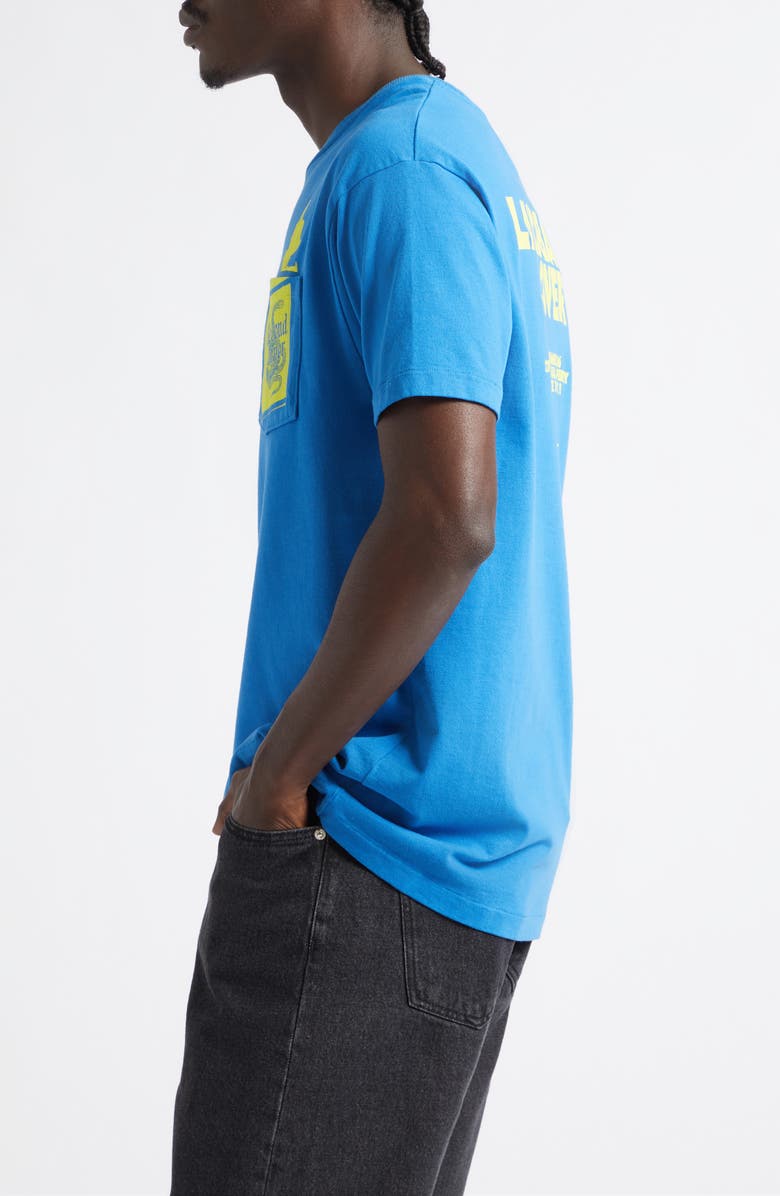 Second Layer Ciggy Pocket Cotton Graphic T-Shirt, Alternate, color, Blue/ Yellow