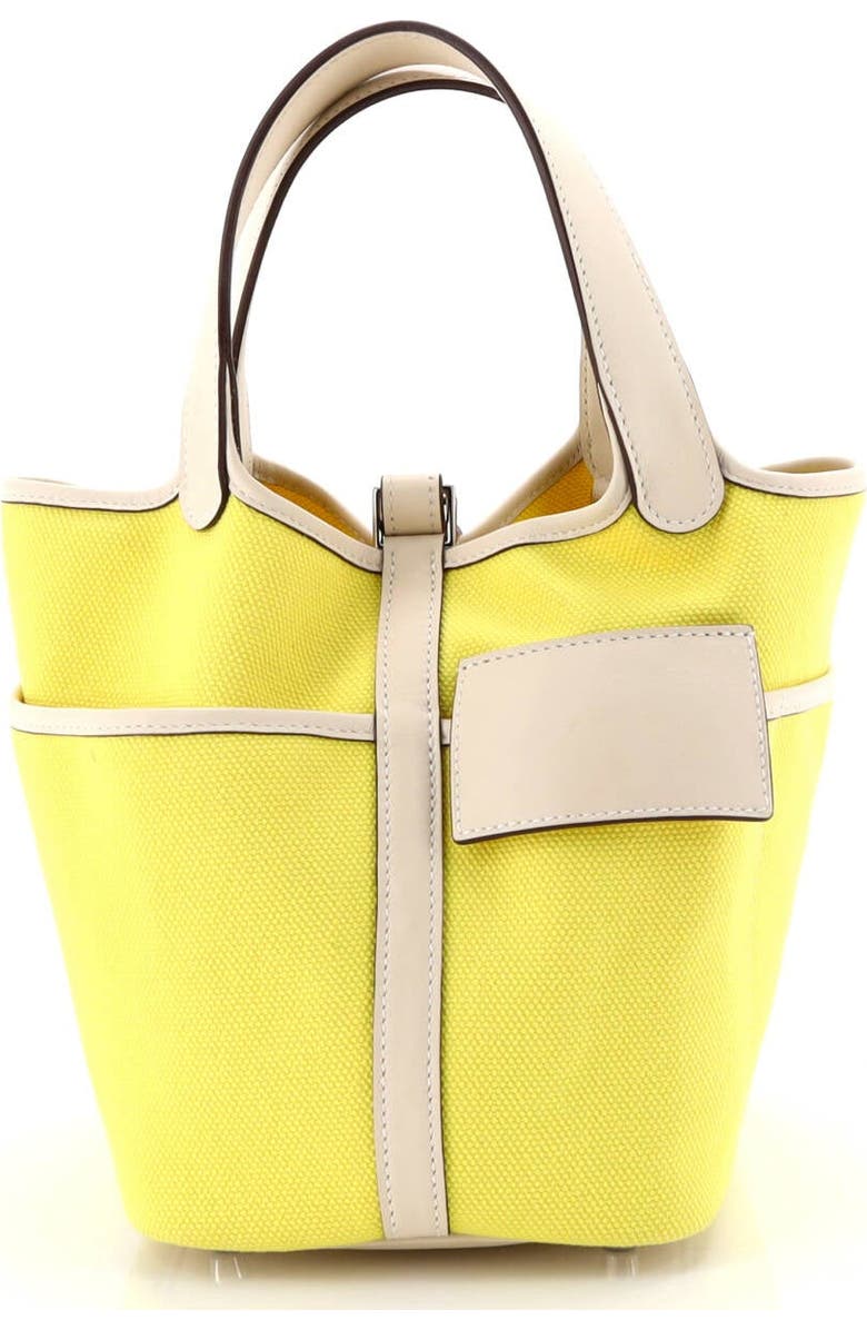 Pre-Owned Hermes Cargo Picotin Lock Bag Canvas and Swift PM, Alternate, color, Lime/Nata