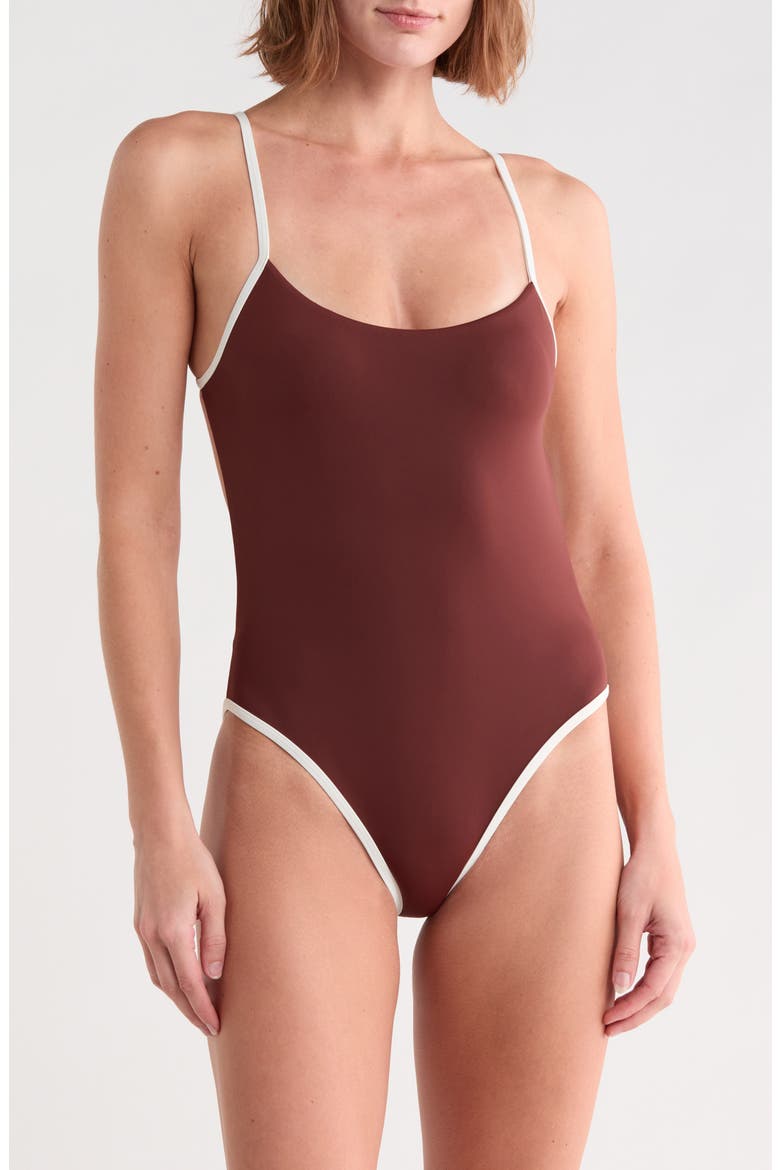 Soul One-Piece Swimsuit, Main, color, MOCHA IVORY