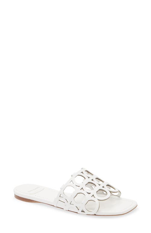 Ferragamo Gancini Pattern Sandals In White