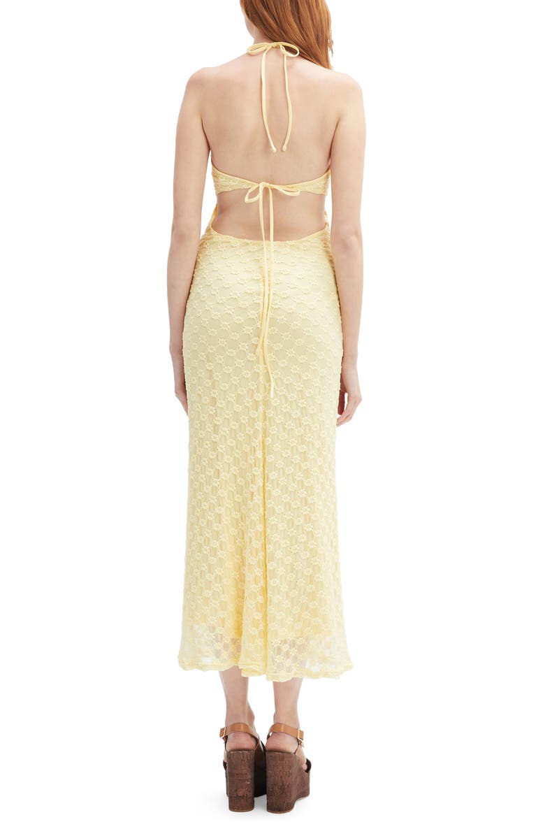Bardot Rosala Halter Lace Maxi Dress, Alternate, color, Canary Yellow