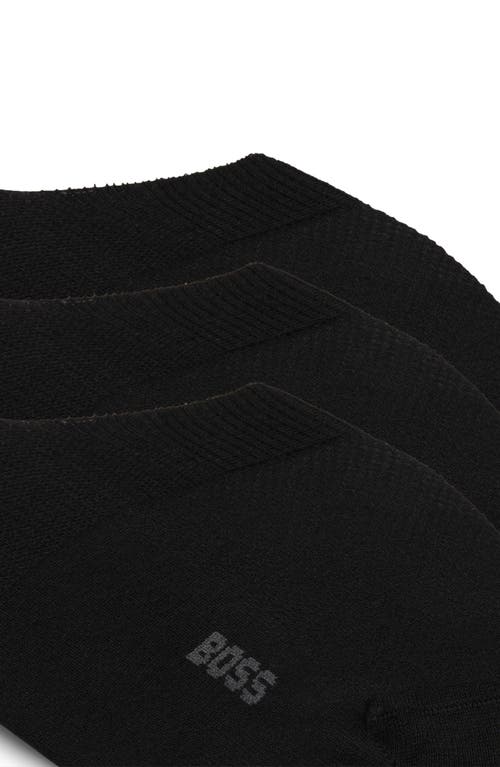 Hugo Boss Boss 3-pack Logo Low Cut Socks In Black