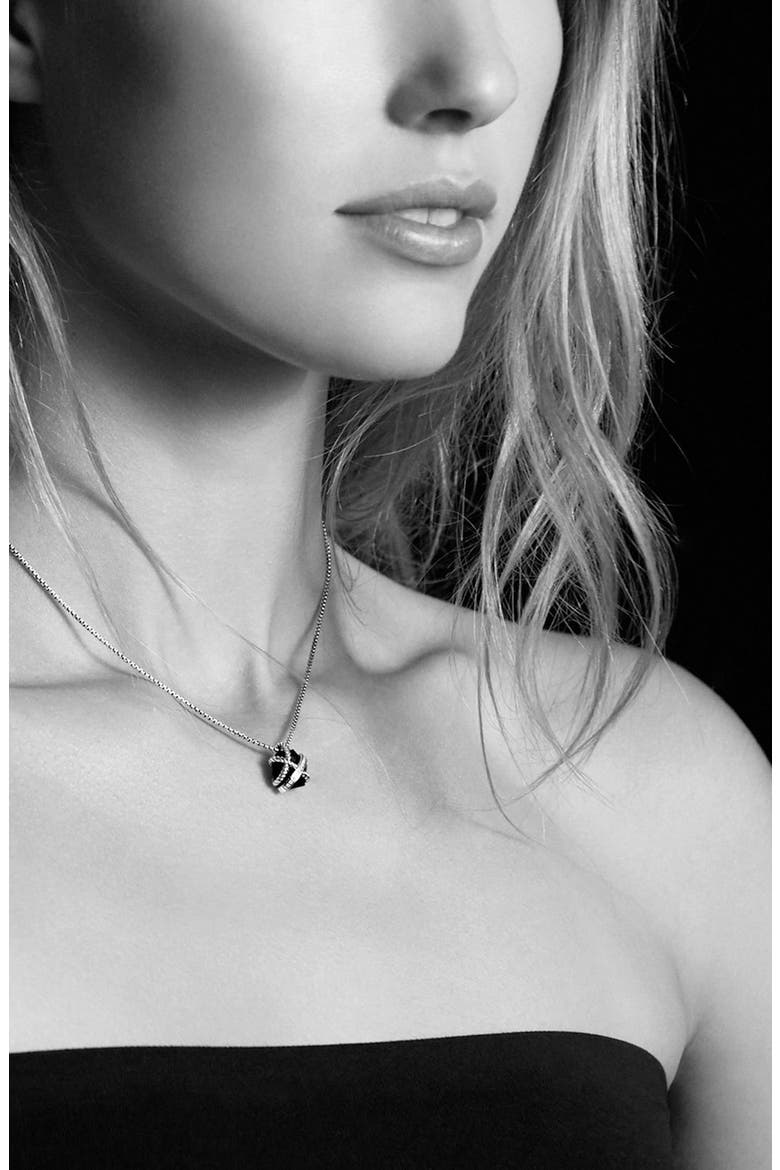 Cable Wrap Pendant Necklace with Diamonds, Alternate, color, BLACK ONYX