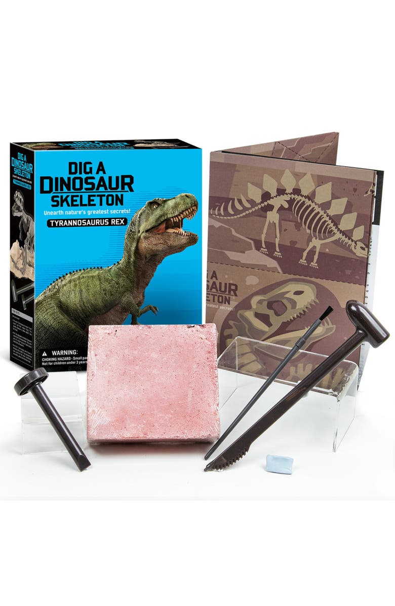 4M KidzLabs Dig A Dinosaur Skeleton, Tyrannosaurus Rex Kit, Alternate, color, Multicolored