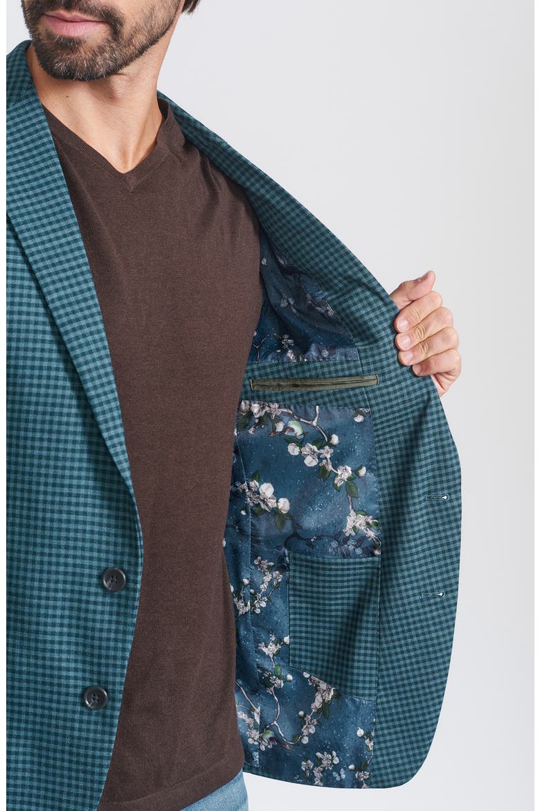 Check Print Wool Blend Sport Coat, Alternate, color, BLUE