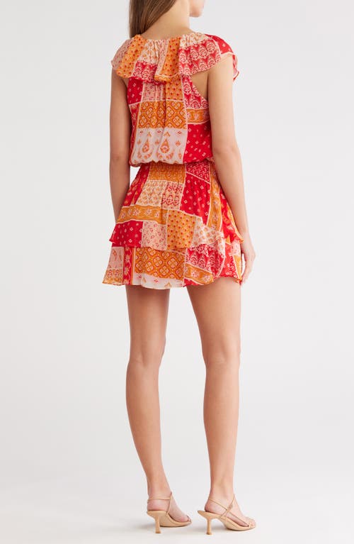 Ramy Brook Mittie Cap Sleeve Tiered Minidress In Multi