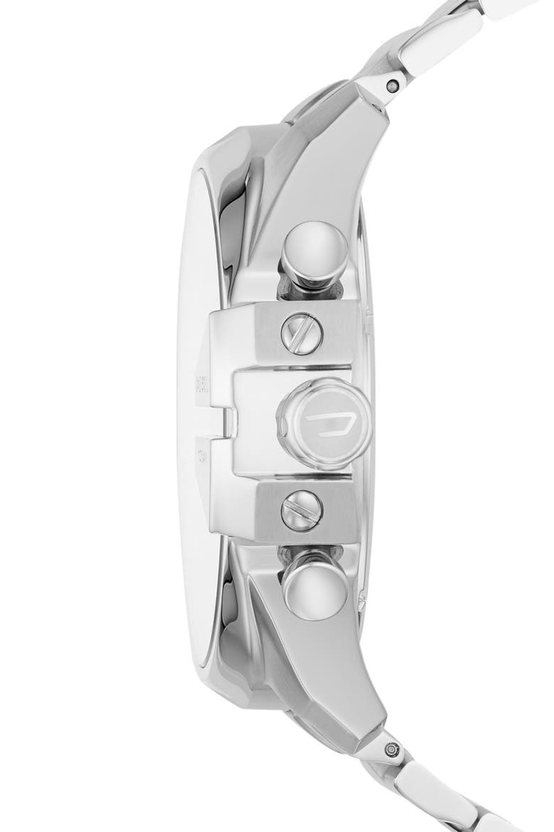 Mega Chief Chronograph Bracelet Watch, 51mm, Alternate, color, SILVER