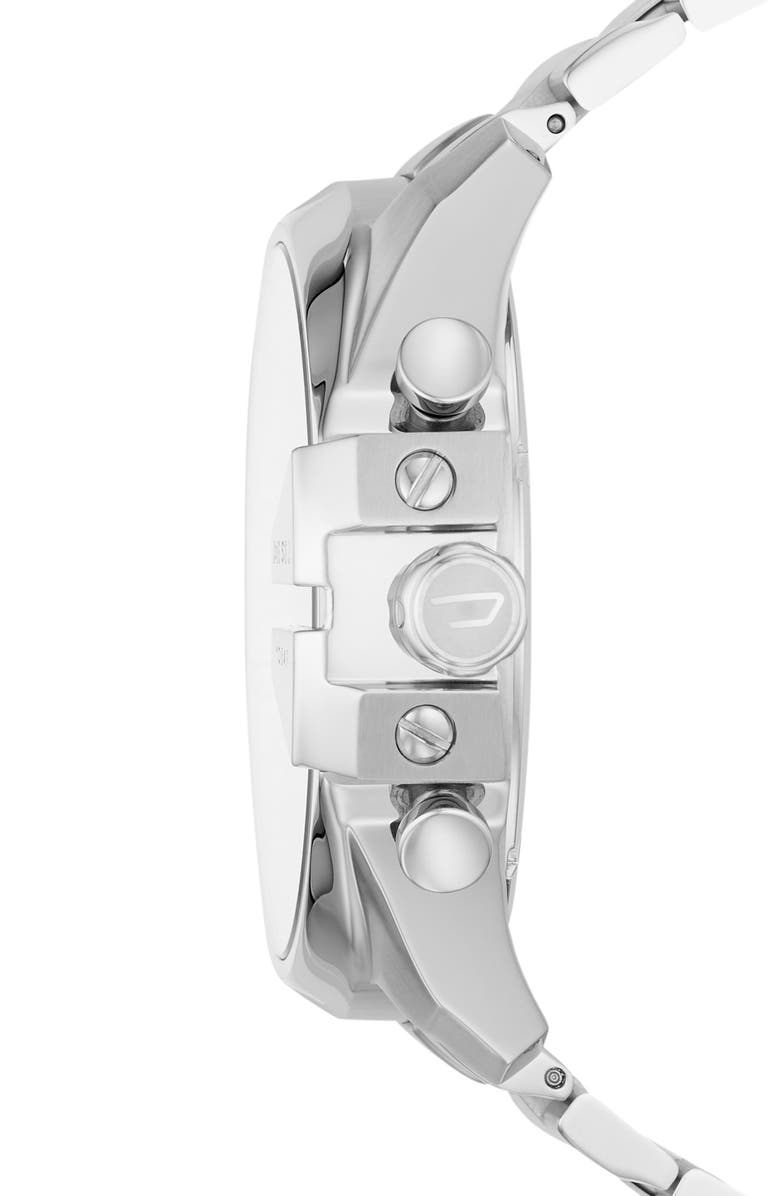 DIESEL<sup>®</sup> Mega Chief Chronograph Bracelet Watch, 51mm, Alternate, color, Silver