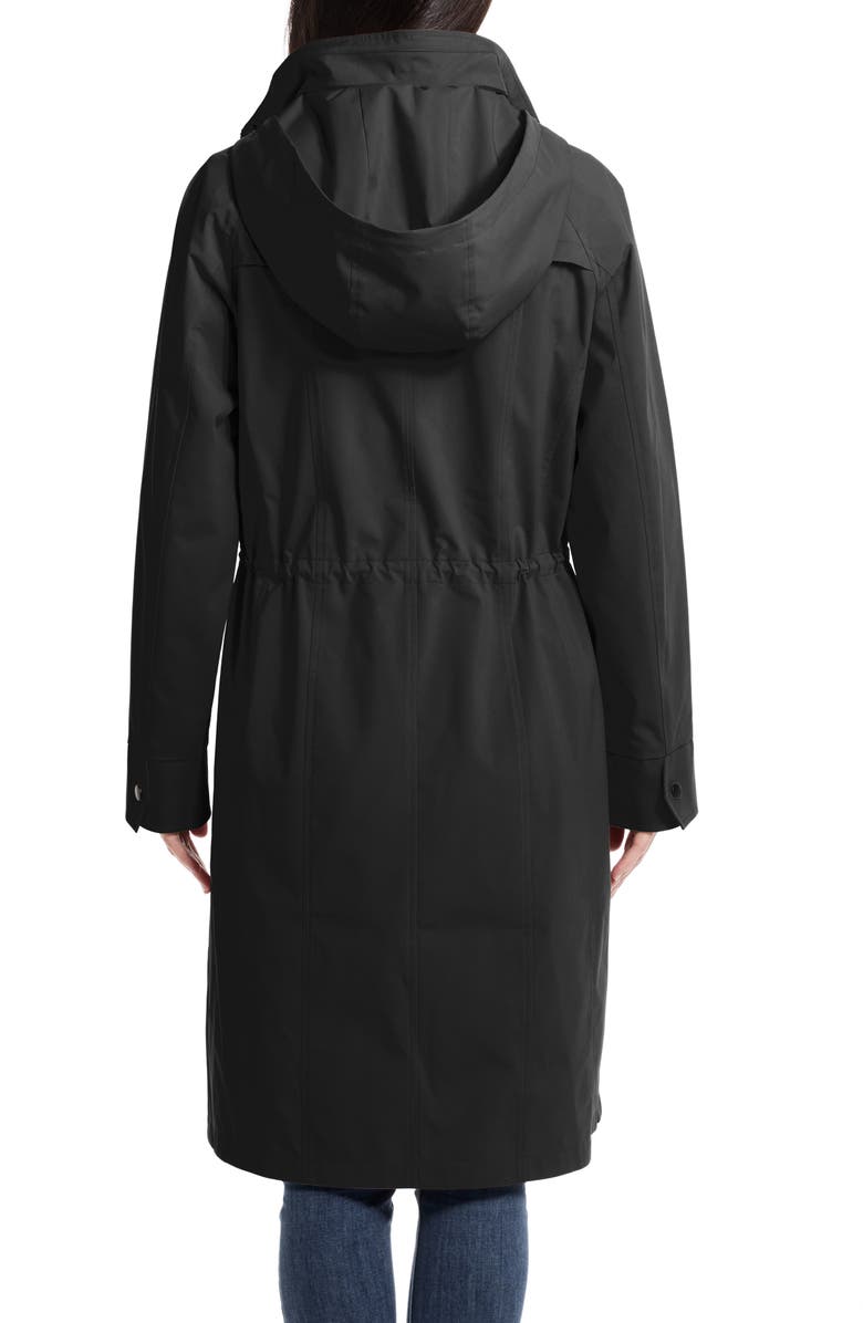 Gallery Water Resistant Raincoat with Removable Hood, Alternate, color, Black