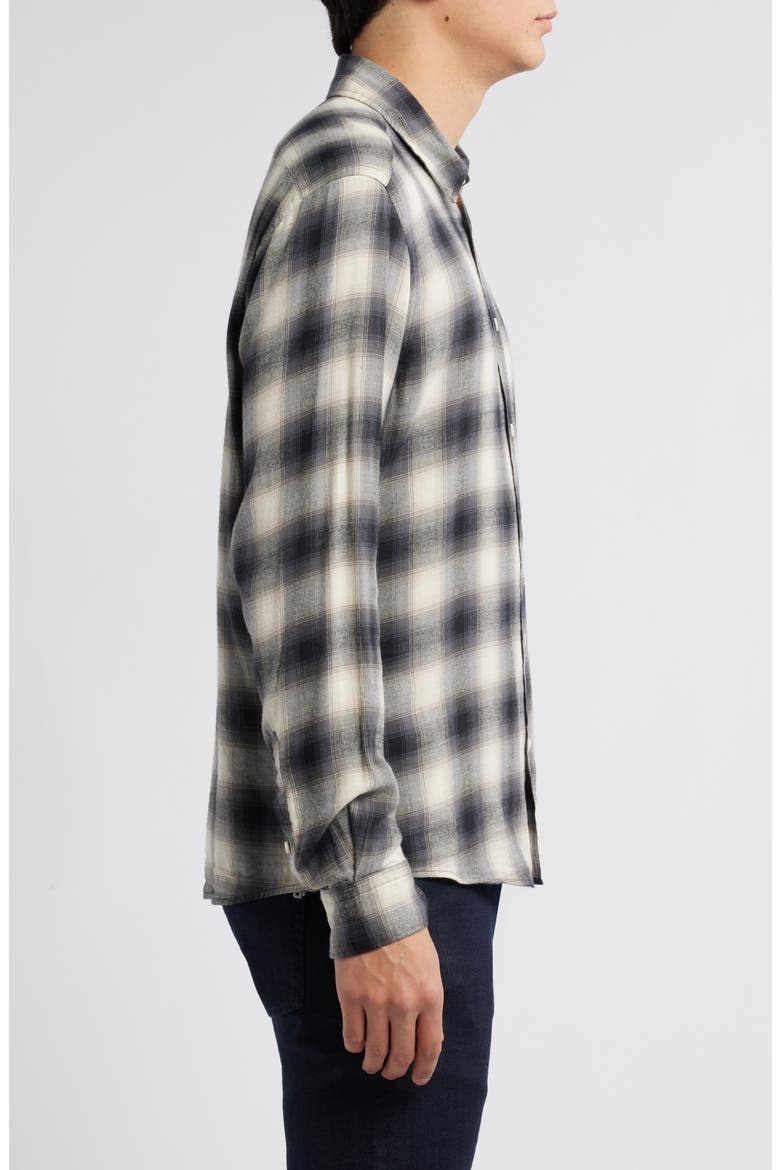 Liam Kent Plaid Button-Up Shirt, Alternate, color, MEDIUM GREY