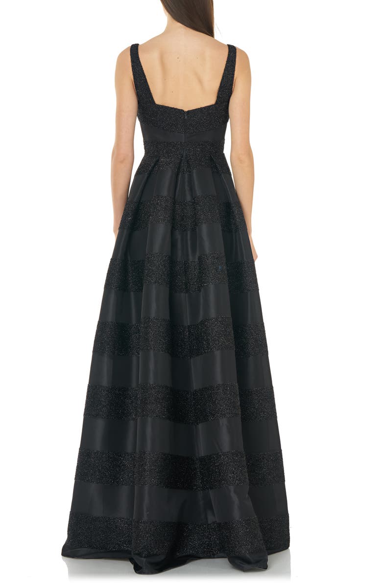 Carmen Marc Valvo Infusion Glitter Stripe Ballgown, Alternate, color, 