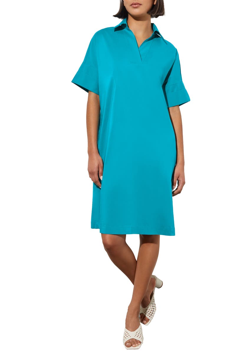 Ming Wang Chambray A-Line Shirtdress, Main, color, 