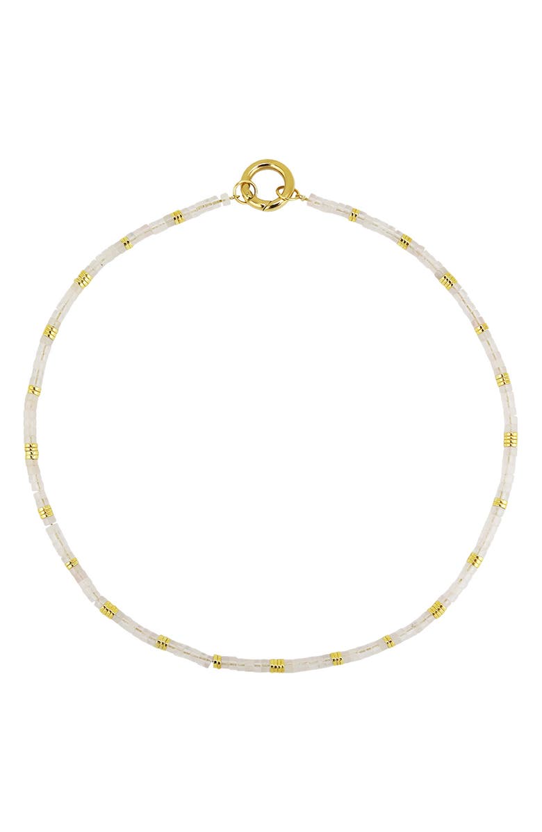 REBL Gender Inclusive Beaded Necklace, Main, color, White/Gold