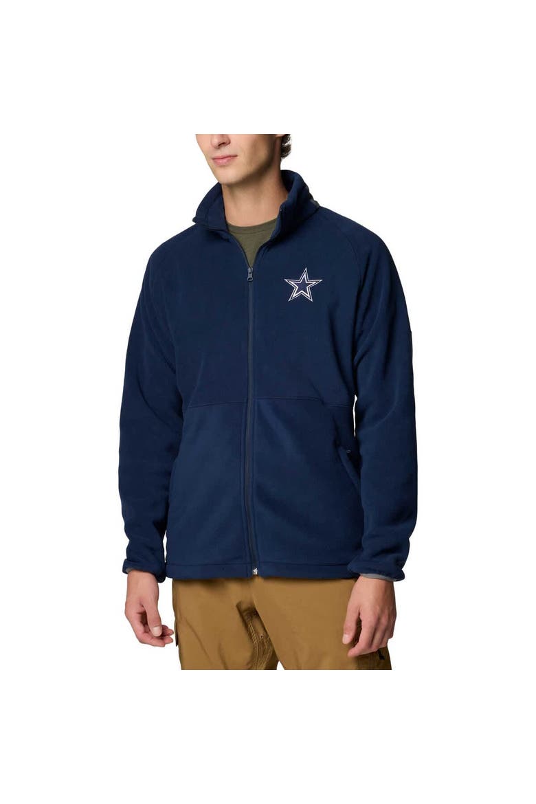 Men's Columbia Navy Dallas Cowboys Flanker IV Fleece Full-Zip Jacket, Main, color, Navy