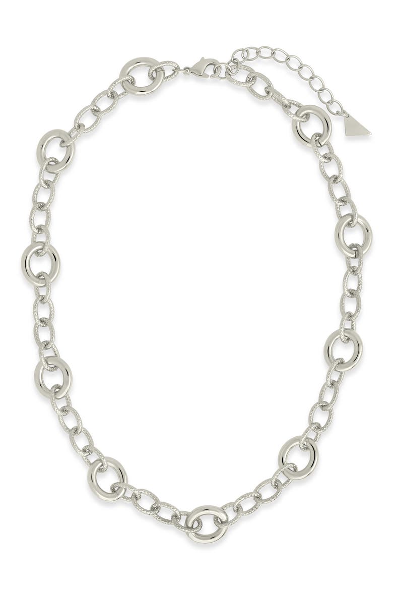 Carter Round Link Statement Necklace, Alternate, color, SILVER