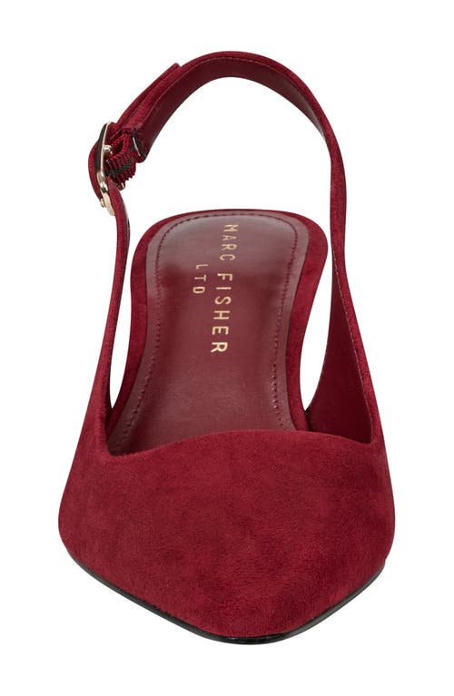 Marc Fisher Ltd Kory Pointed Toe Kitten Heel Pump In Dark Red