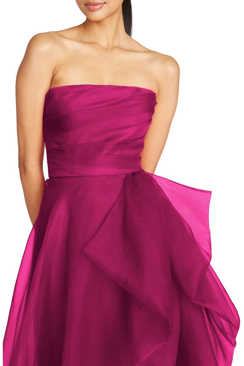 Teresa Strapless Draped Gown, Alternate, color, SANGRIA