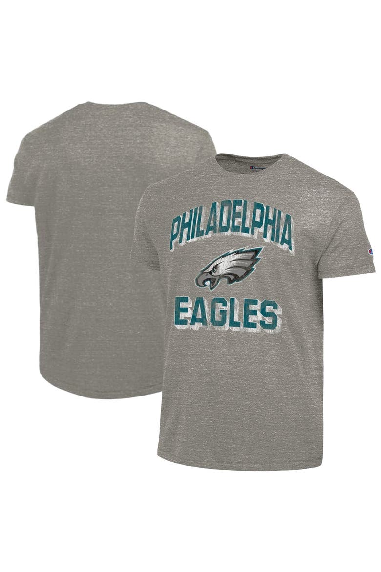 Men's Champion  Heather Charcoal Philadelphia Eagles Ultimate Tri-Blend T-Shirt, Main, color, Heather Charcoal