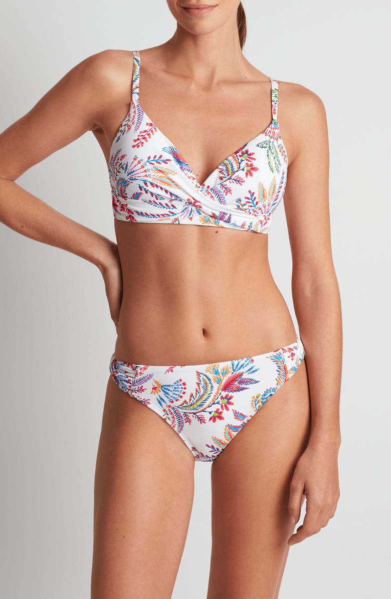Lauren Ralph Lauren Underwire Twist Front Bikini Top, Alternate, color, White Multi