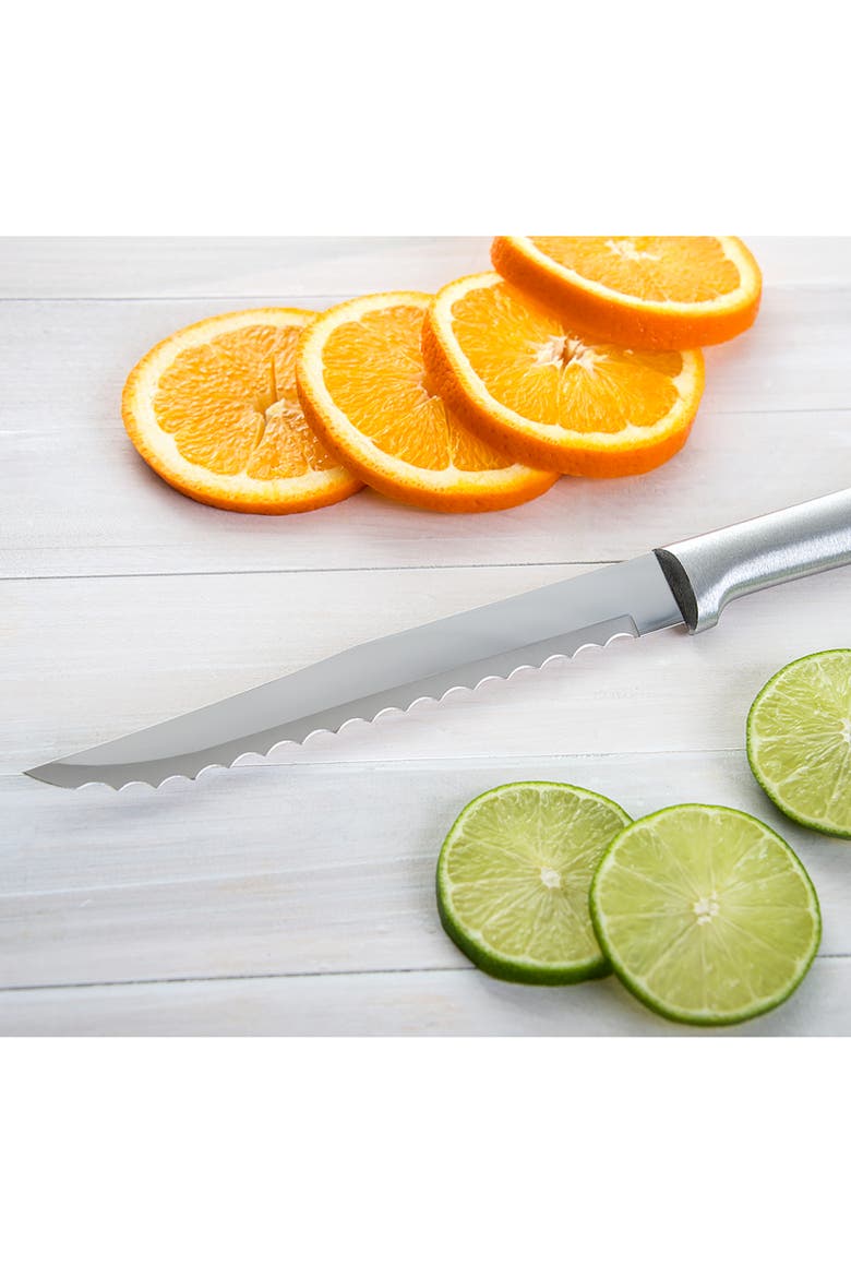Cutlery 7-Inch Serrated Slicer Stainless Steel Blade & 5-Inch Tomato Slicer Stainless Steel Serrated Blade, Alternate, color, Silver