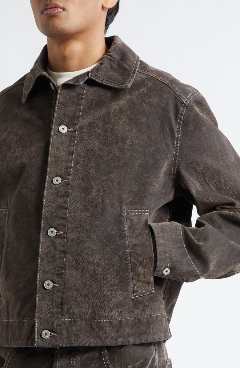 Jacquemus La Vest Mirada de Nîmes Denim Jacket, Alternate, color, Khaki