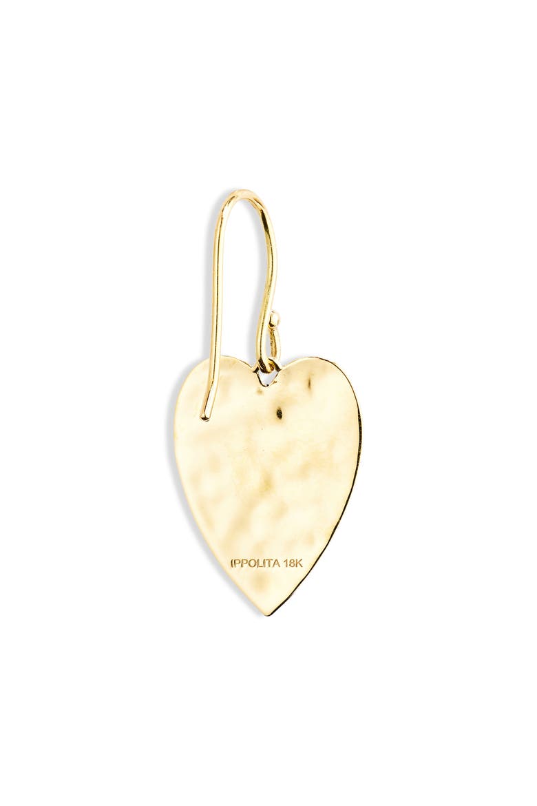 Classico Crinkle Heart Drop Earrings, Alternate, color, GOLD