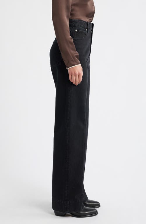 Frame The Streamline High Waist Wide Leg Jeans In Black