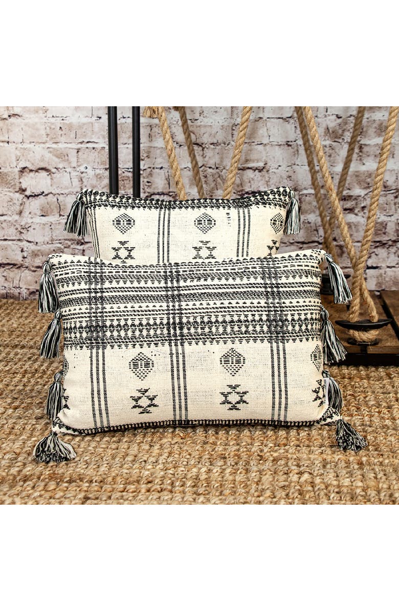 PARKLAND COLLECTION Tassel Trim Square Accent Pillow, Alternate, color, 