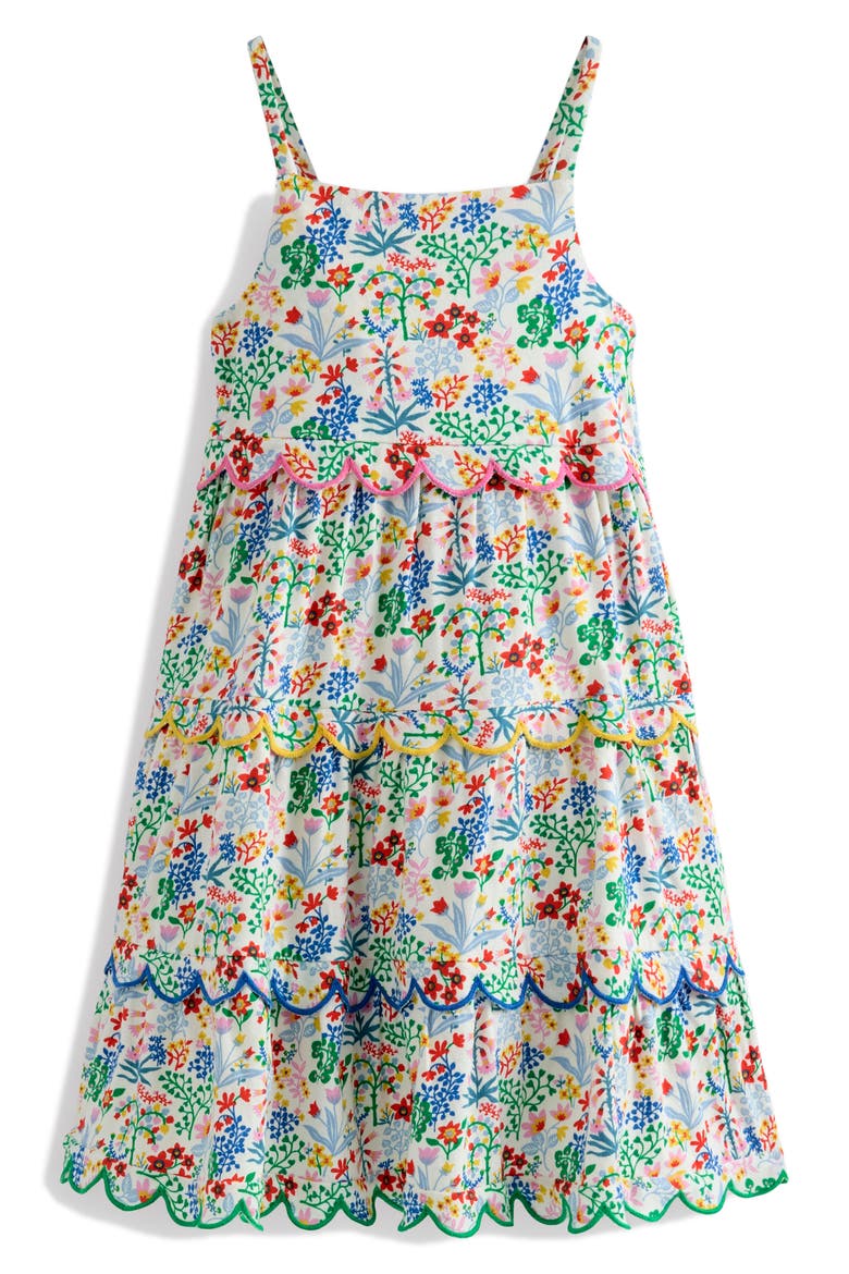 Kids' Floral Print Scallop Knit Sundress, Main, color, FLORAL