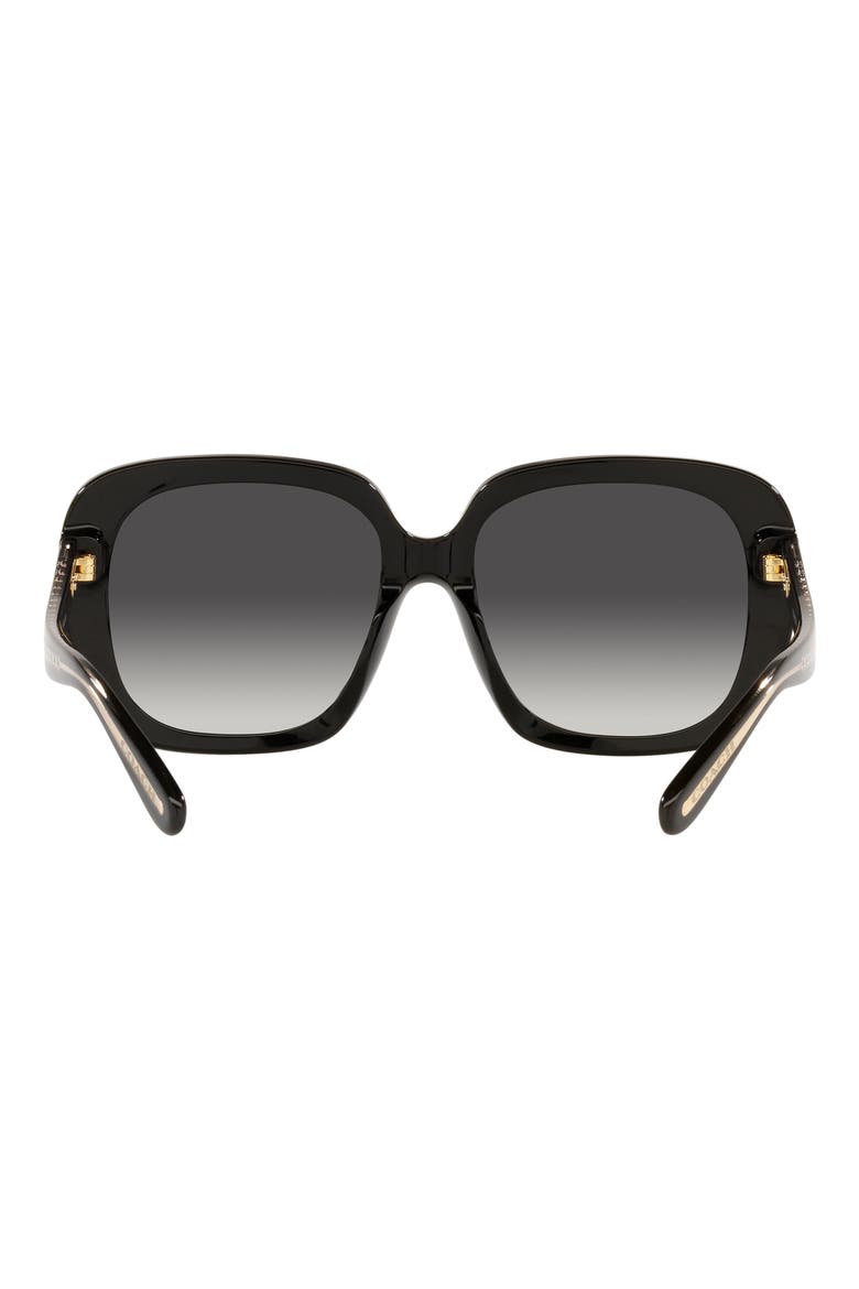 56mm Square Sunglasses, Alternate, color, BLACK