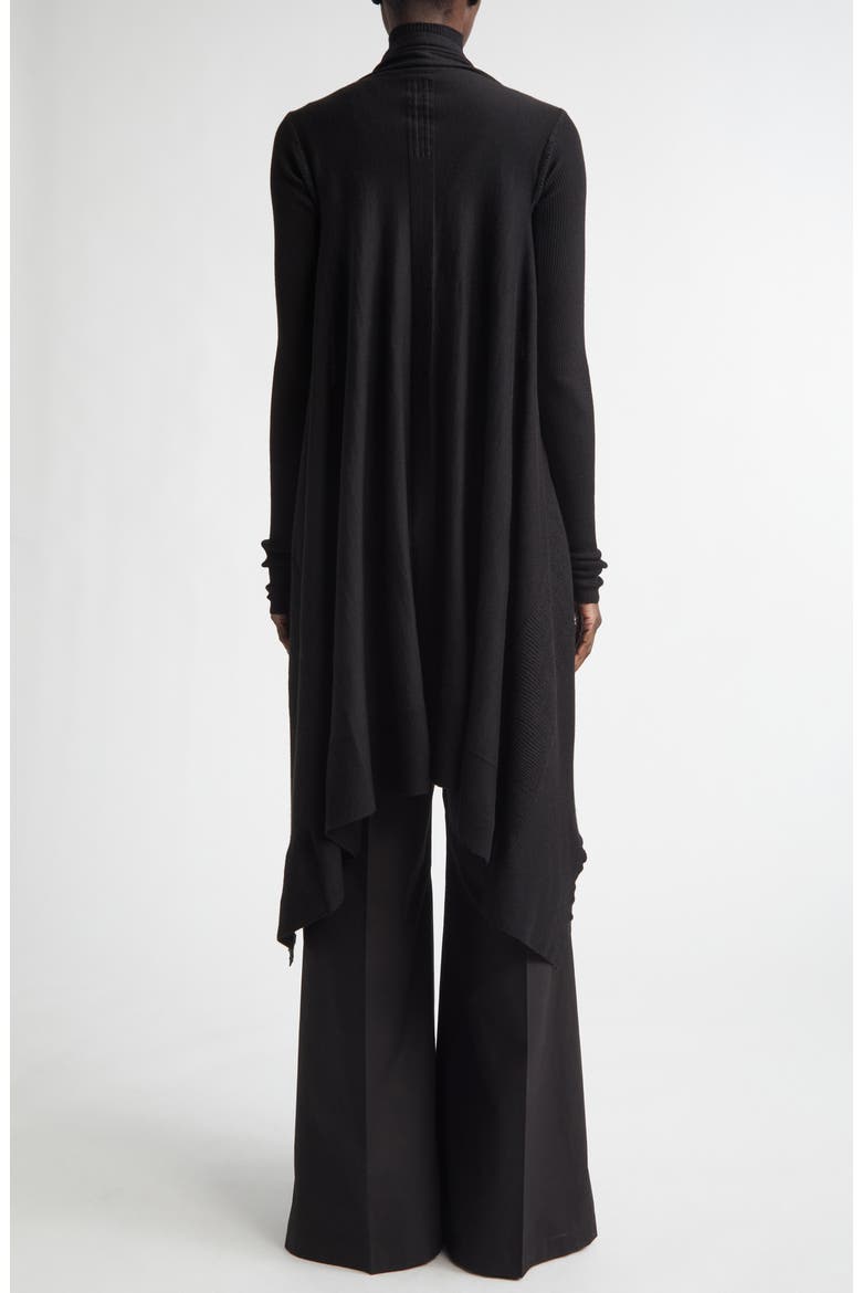 Open Front Virgin Wool Cardigan, Alternate, color, BLACK