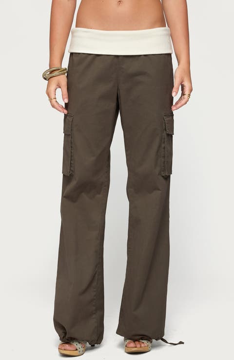 Jolee Ribbed Foldover Cargo Pants