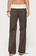 EDIKTED Jolee Ribbed Foldover Cargo Pants