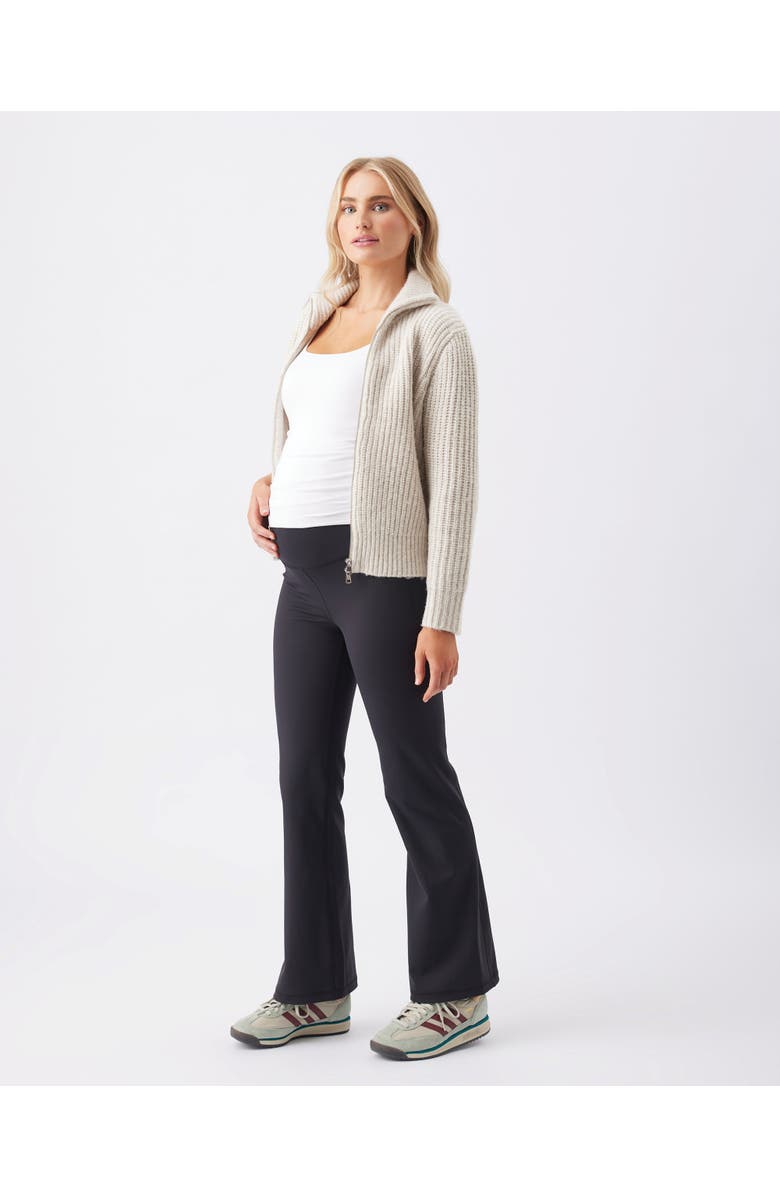 Ripe Maternity Layla Zip Through Knit, Alternate, color, Oat Marle