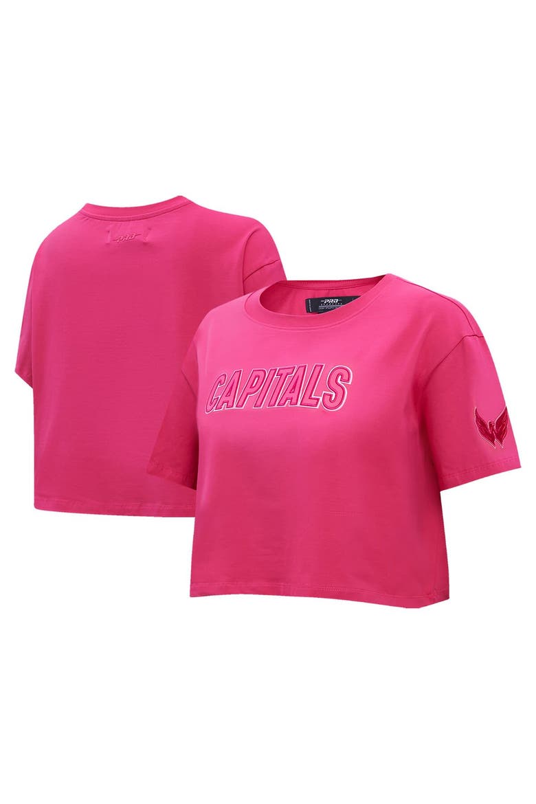 Women's Pro Standard Washington Capitals Triple Pink Cropped Boxy T-Shirt, Main, color, Pink