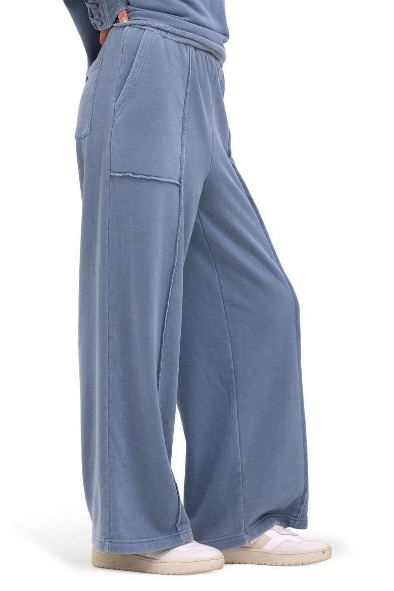 Sigourney Mineral Wash Wide Leg Pants, Alternate, color, STORM