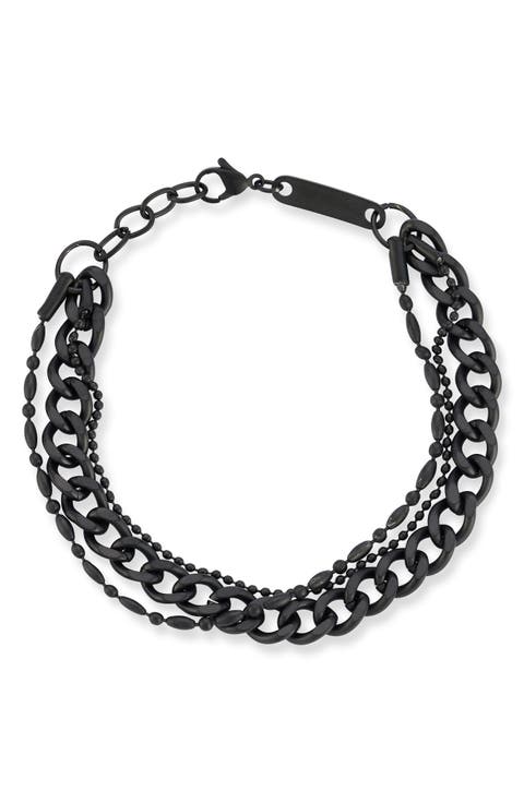 Oxidized Triple Layer Chain Bracelet