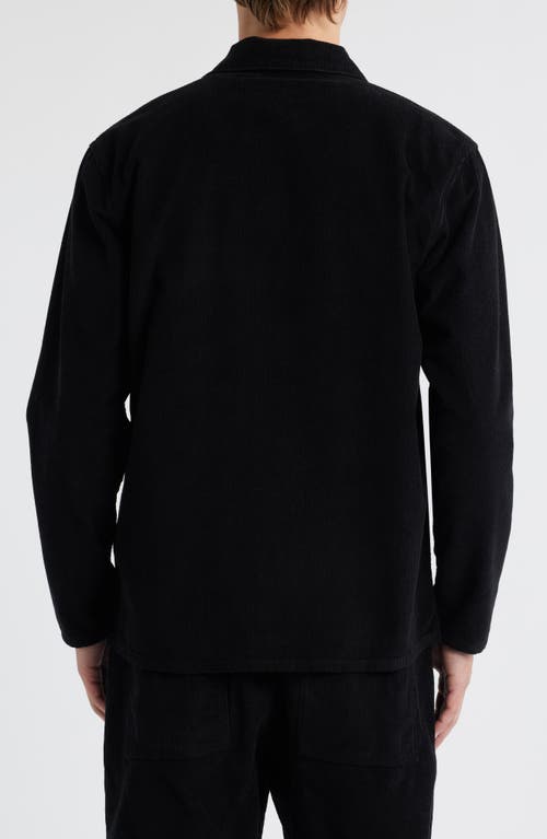 Service Works Organic Cotton Corduroy Button-up Chore Coat In Black