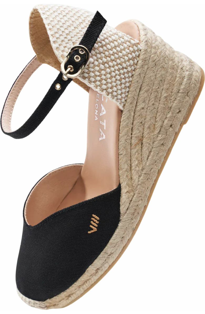 VISCATA Reus Canvas Espadrille Wedges, Alternate, color, Black