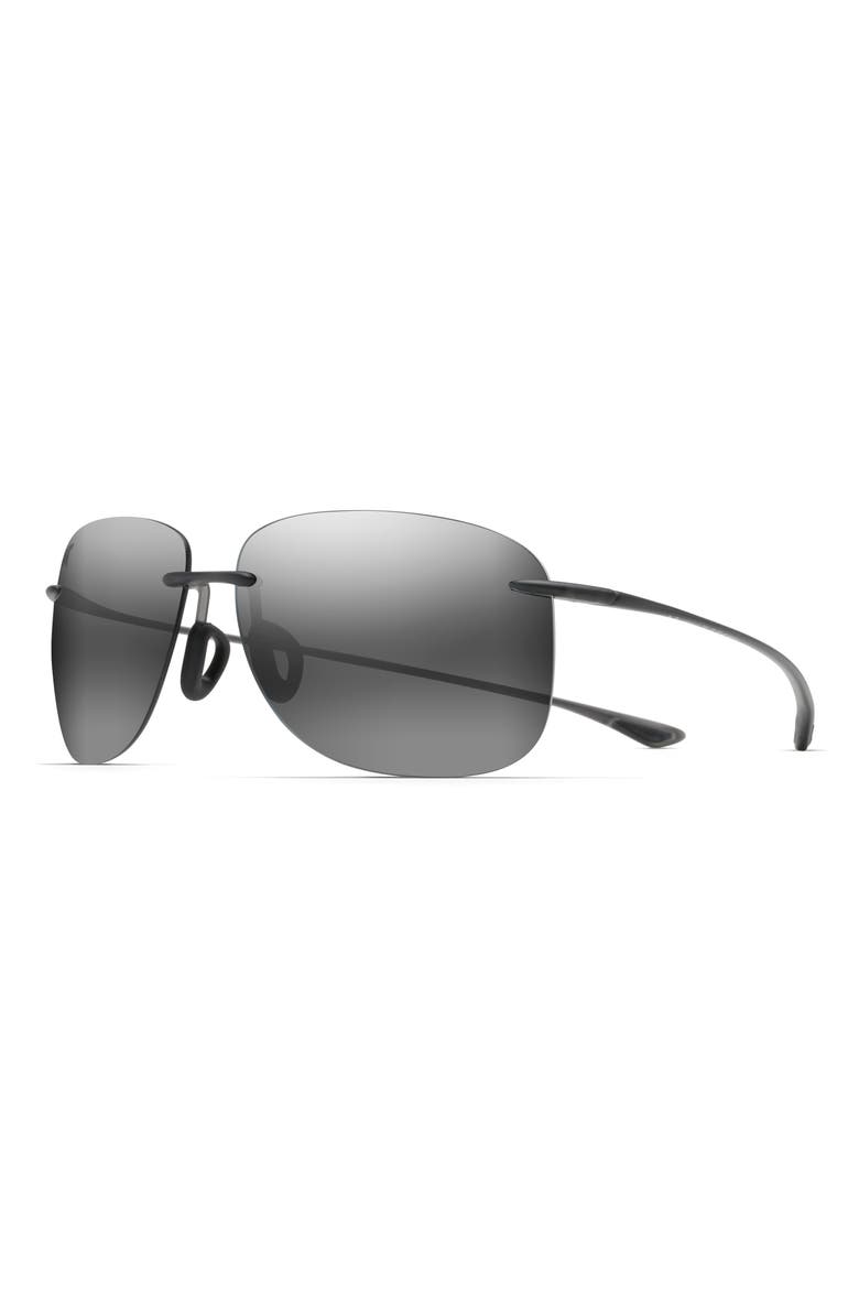 Hikina 62mm Polarized Round Sunglasses, Alternate, color, GREY/ MATTE GREY