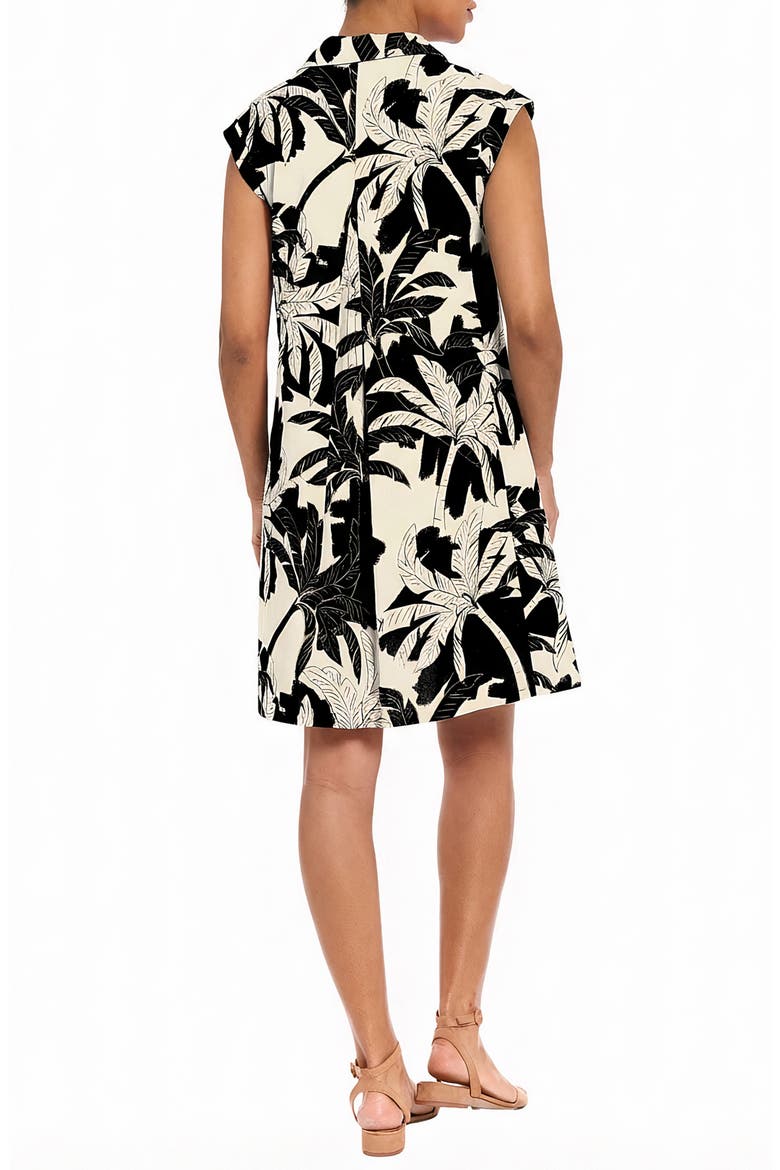Popover Shirt A-Line Dress, Alternate, color, CREAM/ BLACK