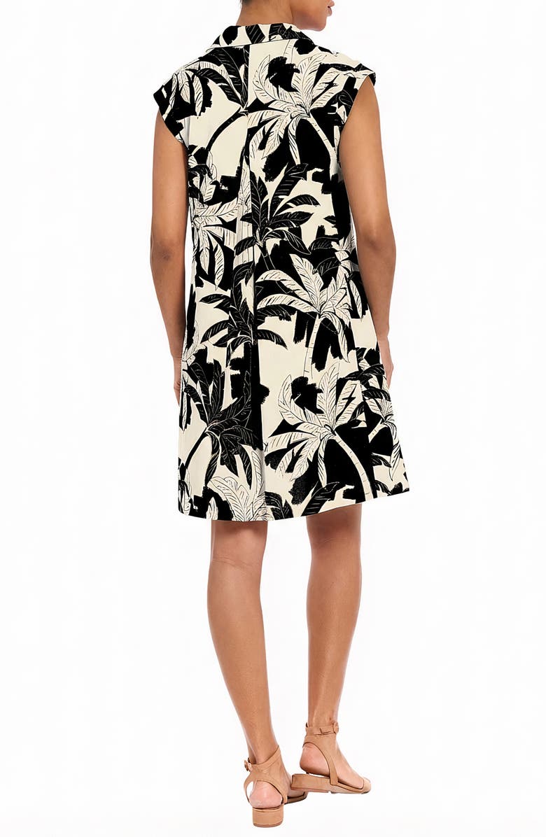 London Times Popover Shirt A-Line Dress, Alternate, color, Cream/ Black
