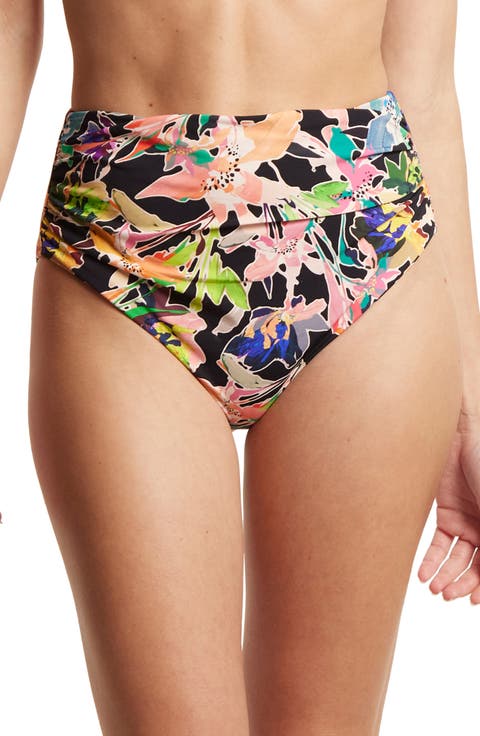 Women's High Waist Bikini Bottoms Ruched | 