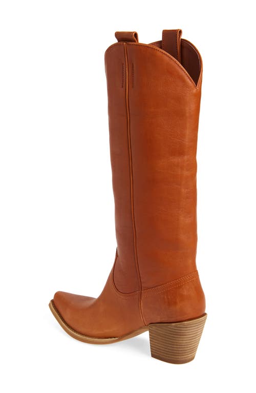 Jeffrey Campbell Rancher Knee High Western Boot In Tan Sanded