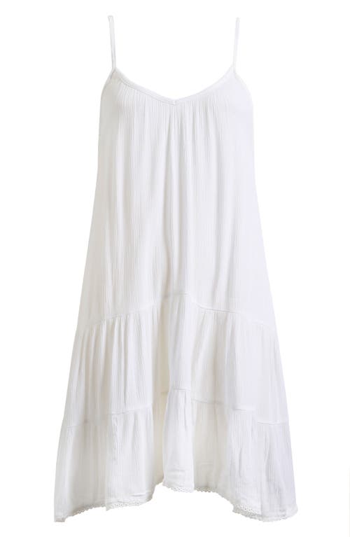 Nordstrom Tiered Crinkle Cover-up Dress In White