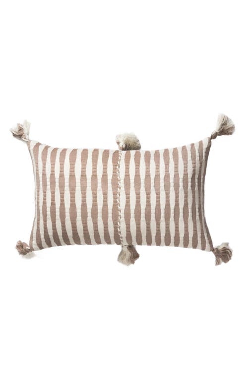 Archive New York Antigua Classic Striped Handwoven Cotton Throw Pillow in Tan  product
